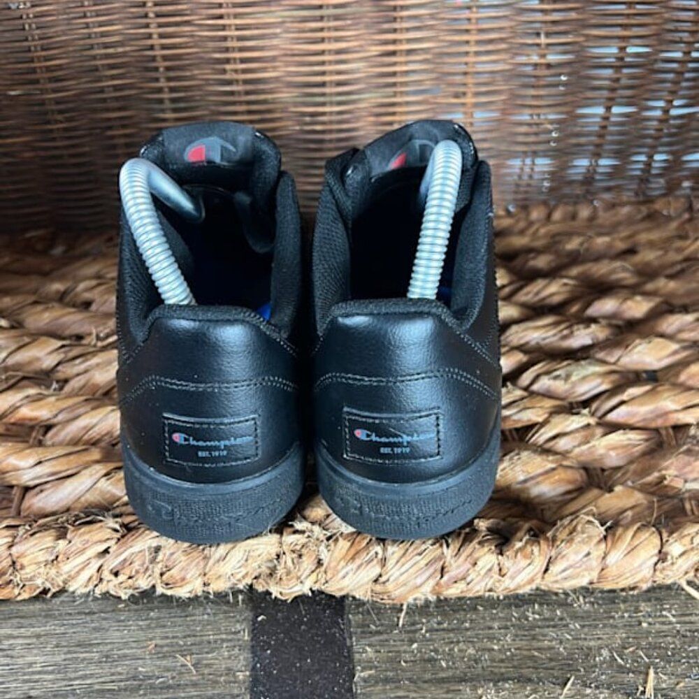 Champion Women's Black‎ Leather Casual Lace Up Sneakers Size 6 - Picture 4 of 6